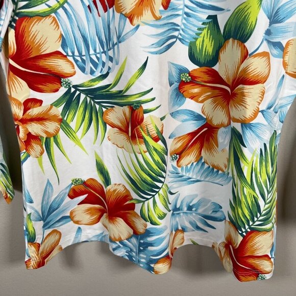 J.Mclaughlin Catalina Cloth Top Size Medium Tropical Travel Work Stretch - Picture 6 of 9